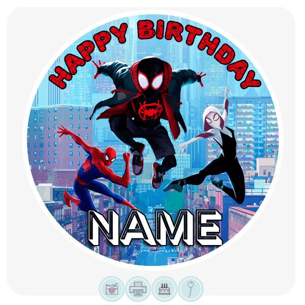 Spider-Man into the Spider Verse Edible Cake Topper