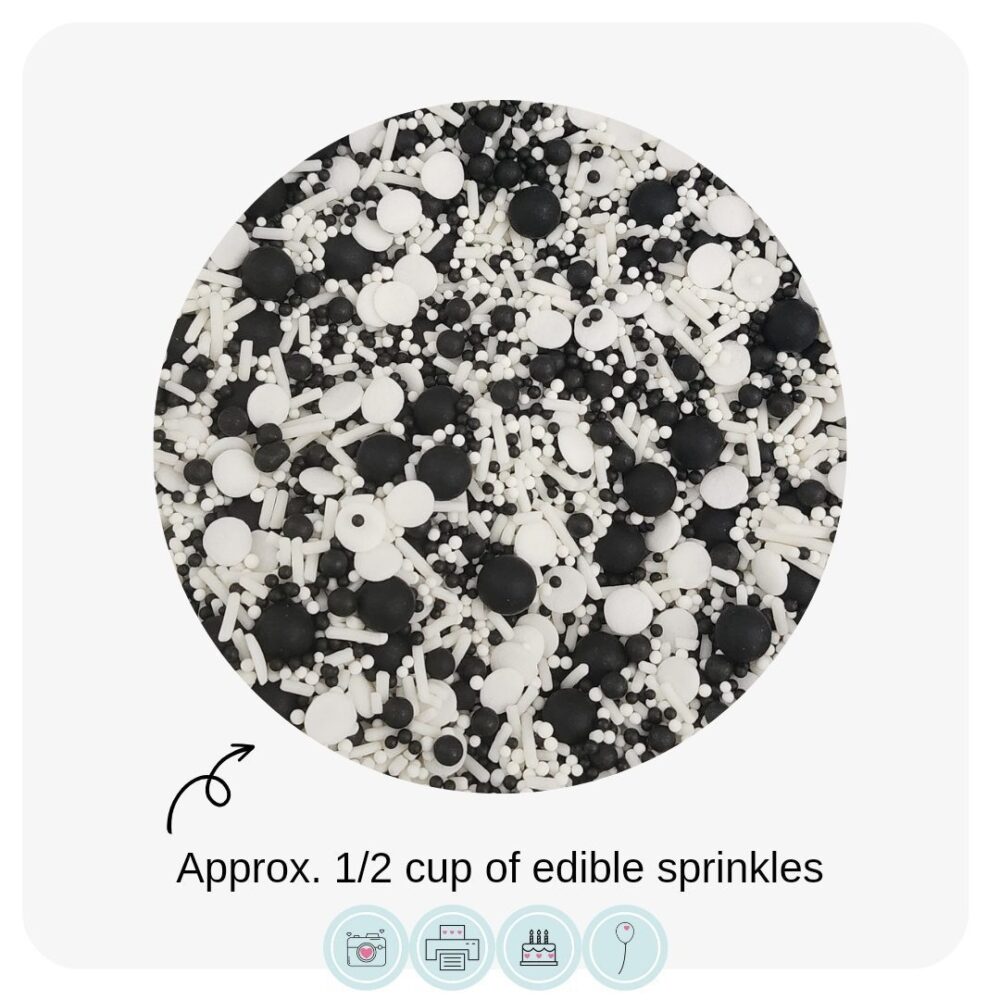 Edible Sprinkles // Black and white Melody