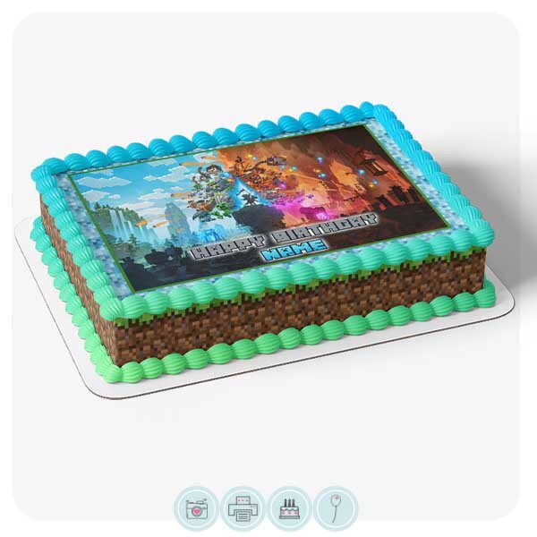 Minecraft Legends - Rectangle Edible Cake Topper