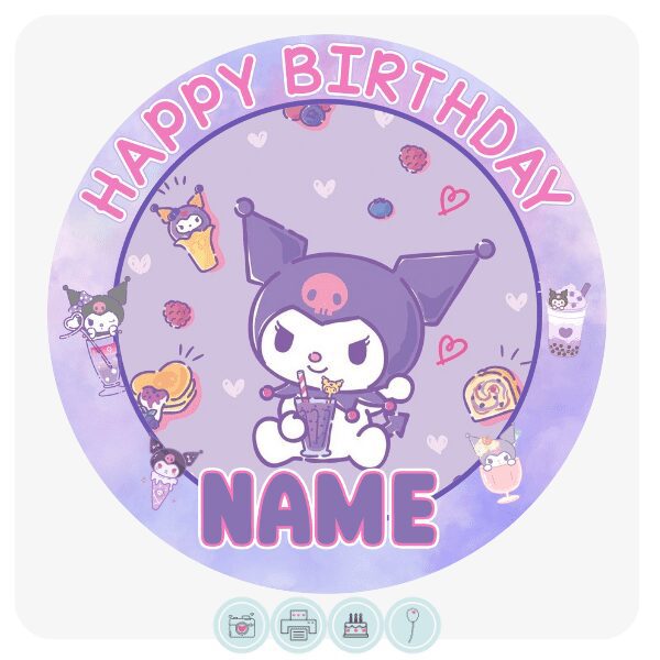 Kuromi Inspired Edible Cake Topper - Buy Now!