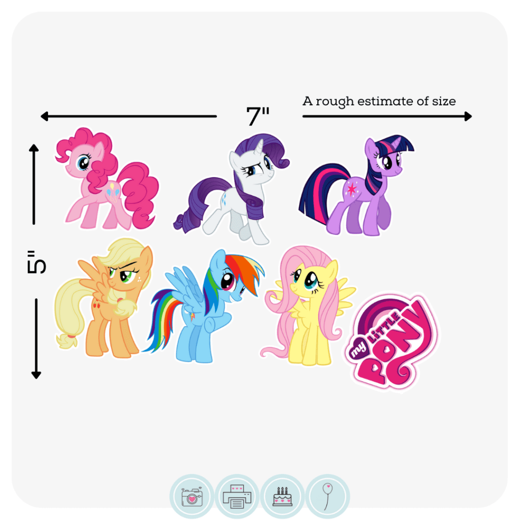 Mlp Shape My little Pony Inspired Characters Precut Icing Shapes – Edible Cake ...