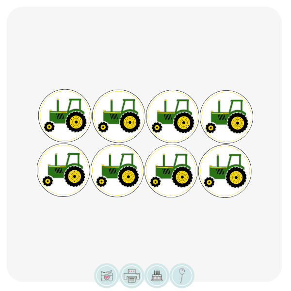 24 Personalised Edible Wafer Paper Tractor Cupcake Toppers – Birthday Cake Decorations
