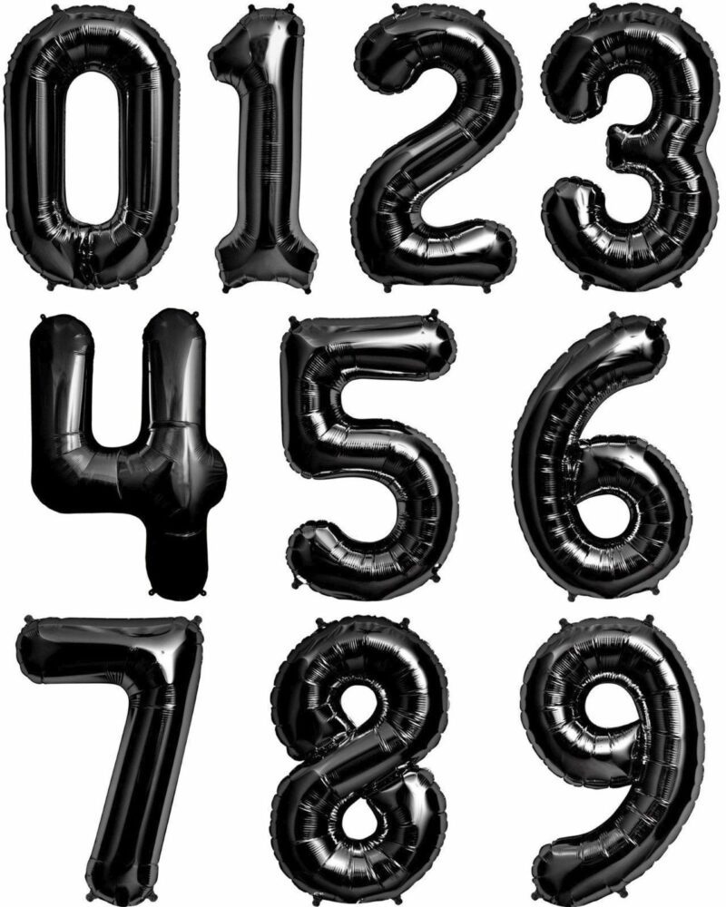 miniloon number foil balloon 35cm // Black