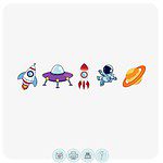 Space mini shapes | Edible Icing Images