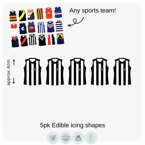 Football Jersey mini shapes | Edible Icing Images