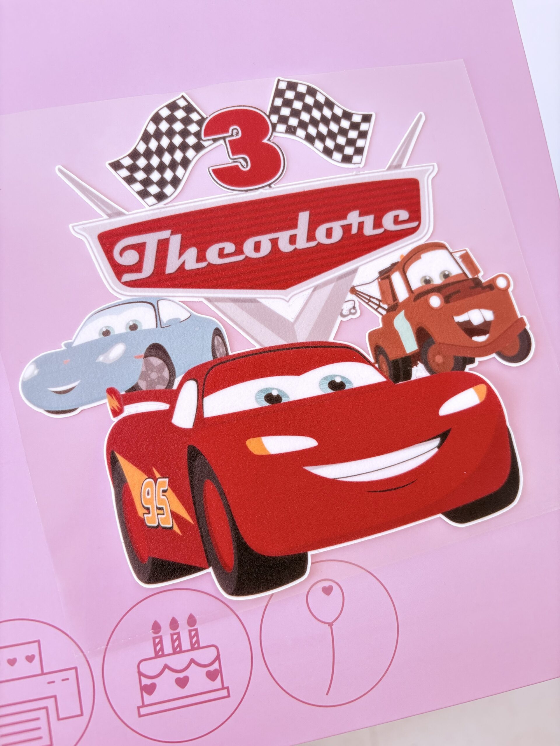 Personalised Icing Plaque | Cars Inspired (Icing Paper) - Image 2