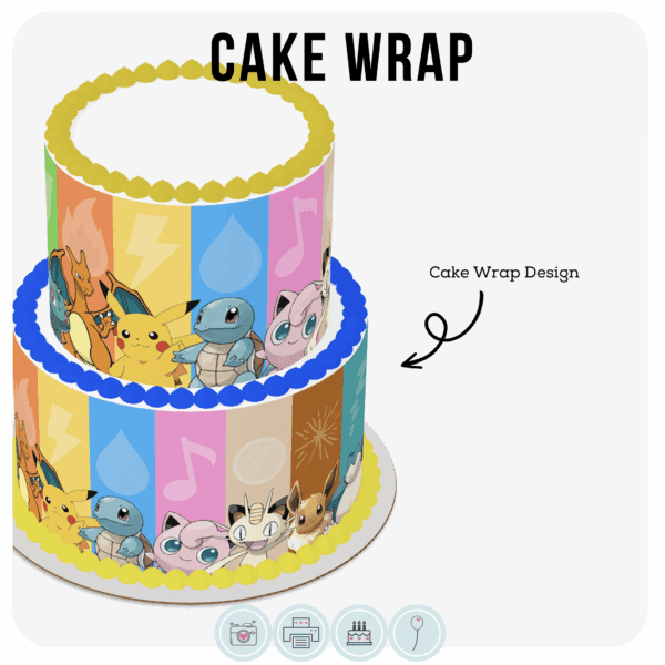 Cake Wrap // Colourful Pokemon Characters