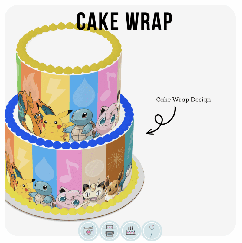 Cake Wrap // Colourful Pokemon Characters