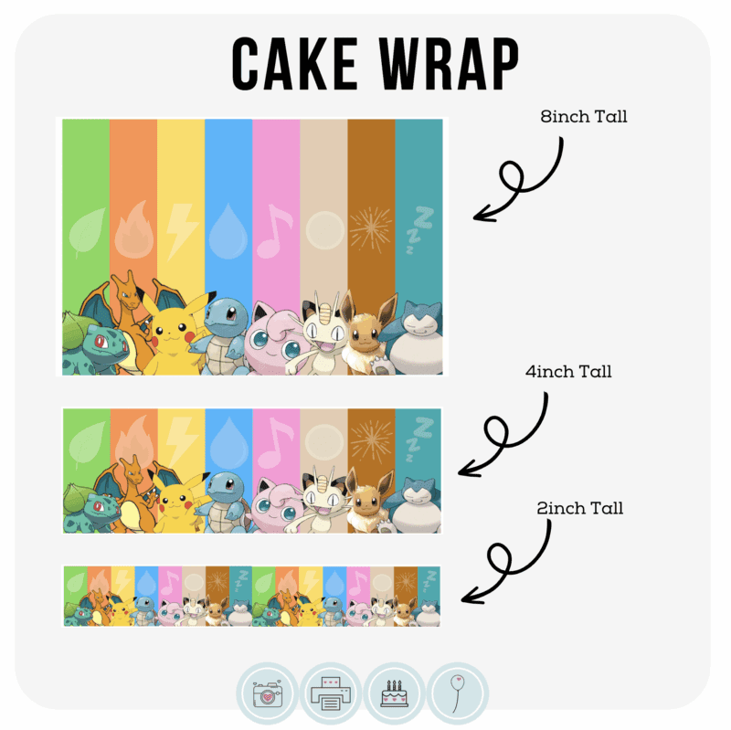 Cake Wrap // Colourful Pokemon Characters - Image 2