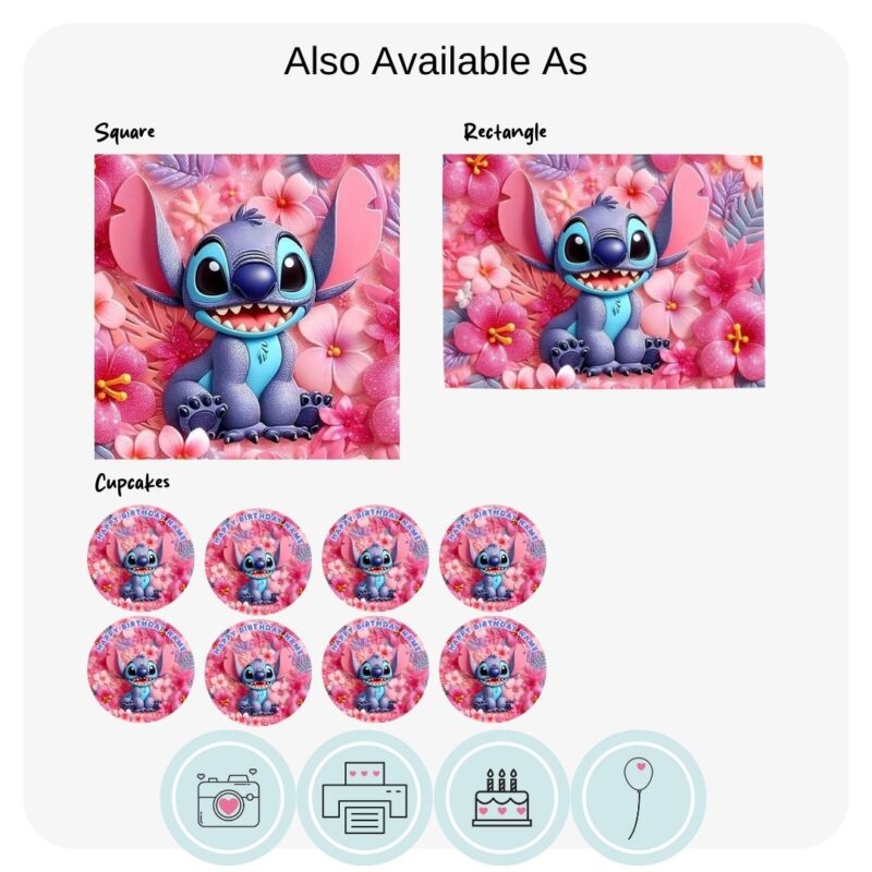 Floral Stitch Edible Cake Topper - Image 2