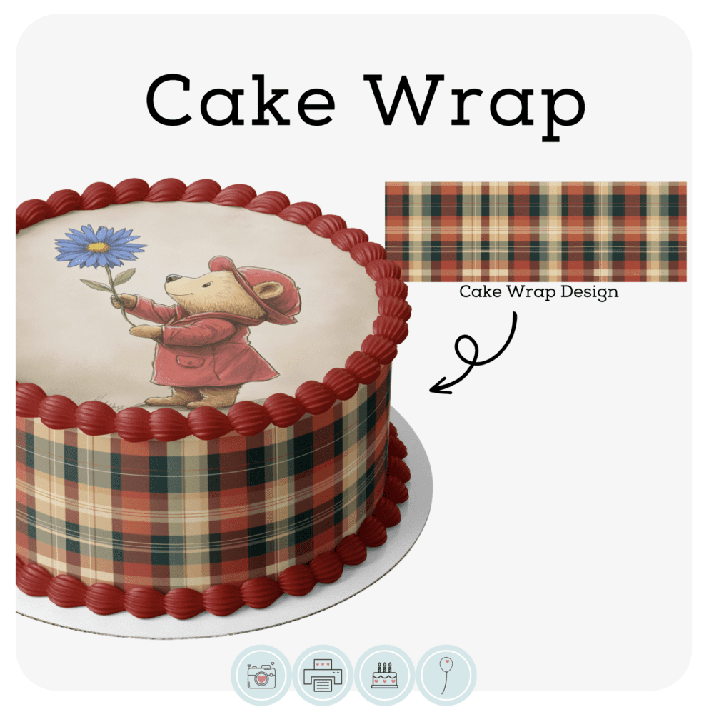 Cake Wrap | Vintage Plaid Pattern – Edible Cake Toppers