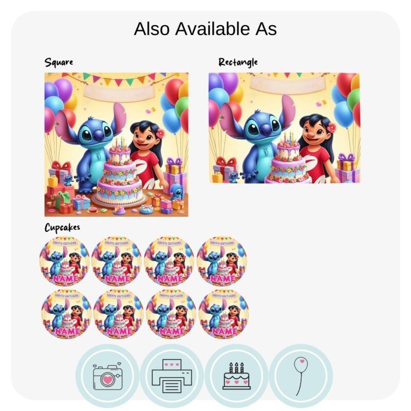 Lilo and Stitch Party Edible Cake Topper - Image 2