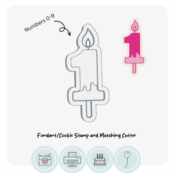 Number Candle Stamp and cutter