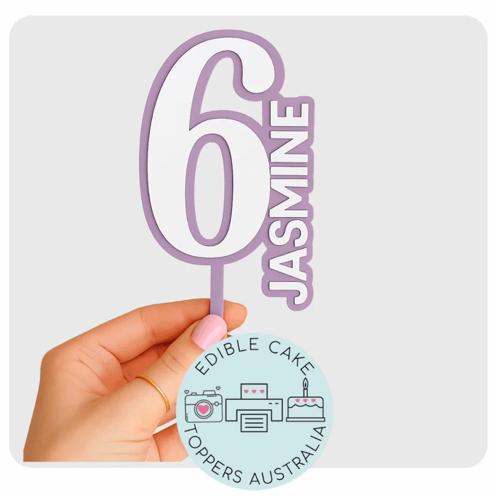 Acrylic Cake Topper / Fropper | Custom | Number and Name – Edible Cake ...