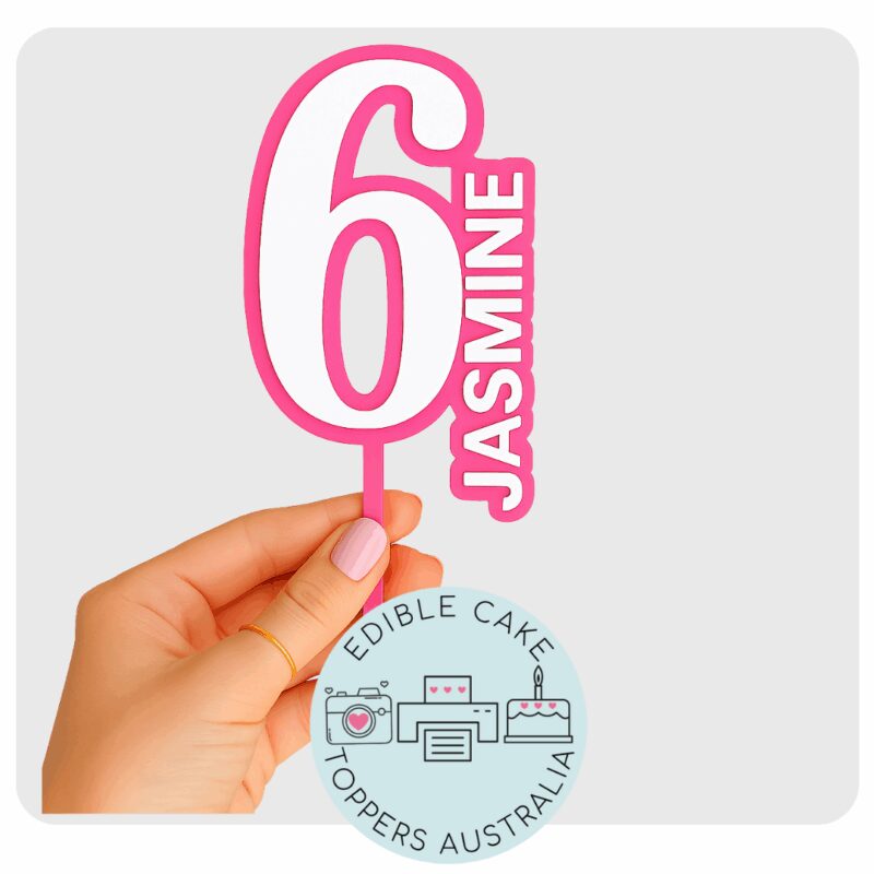 Acrylic Cake Topper / Fropper | Custom | Number and Name - Image 4