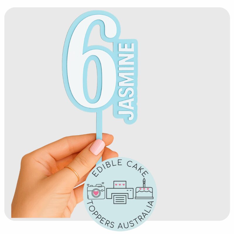 Acrylic Cake Topper / Fropper | Custom | Number and Name - Image 5