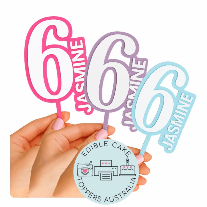Acrylic Cake Topper / Fropper | Custom | Number and Name