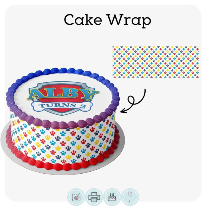 Cake Wrap | Dog Paw Print