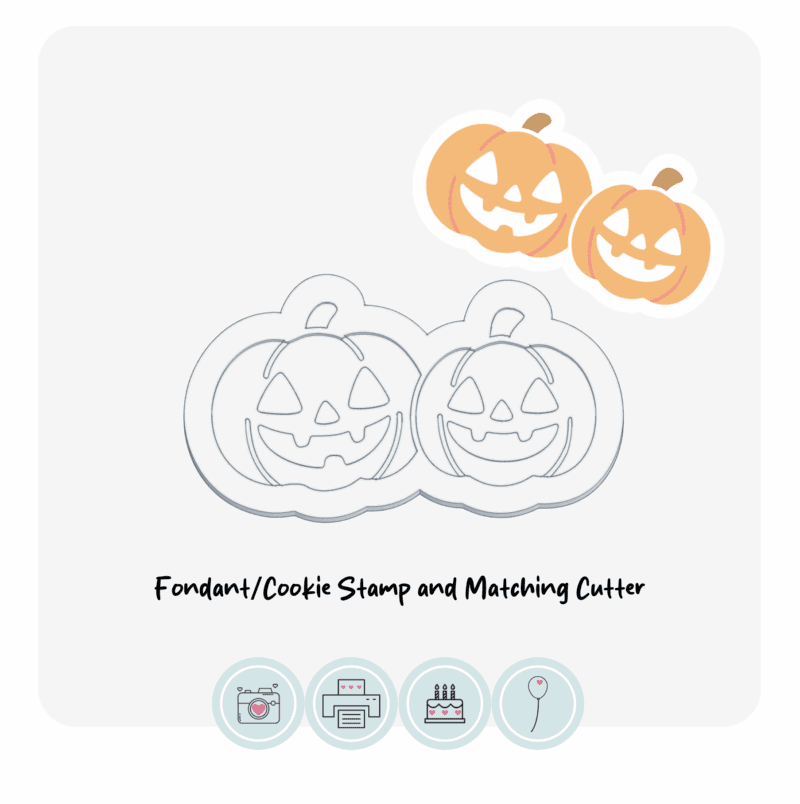 Pumpkin Pair | Fondant Cookie Stamp and Cutter