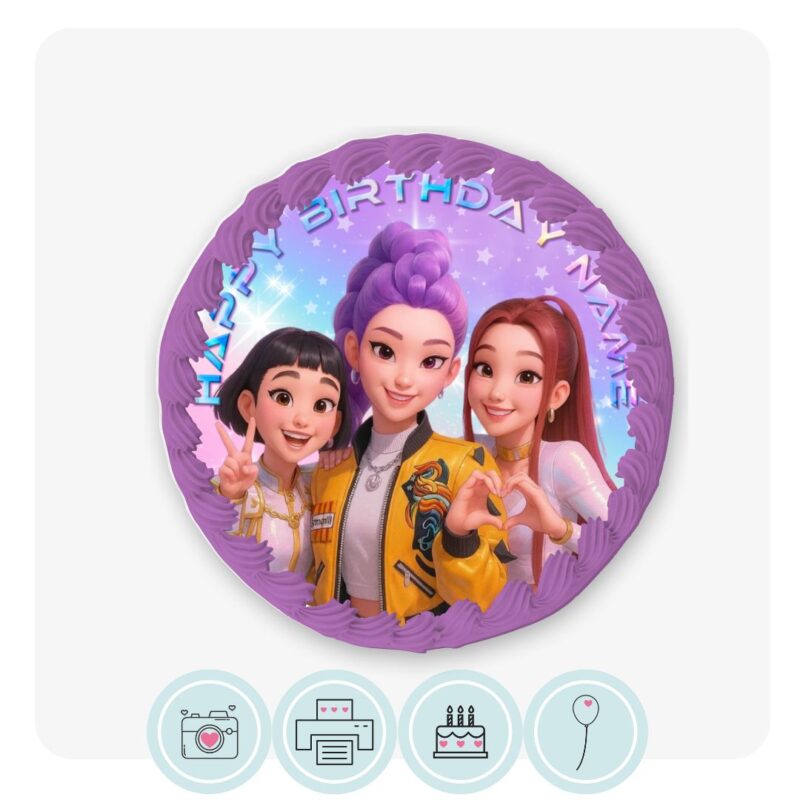 Huntrix Inspired Edible Cake Topper