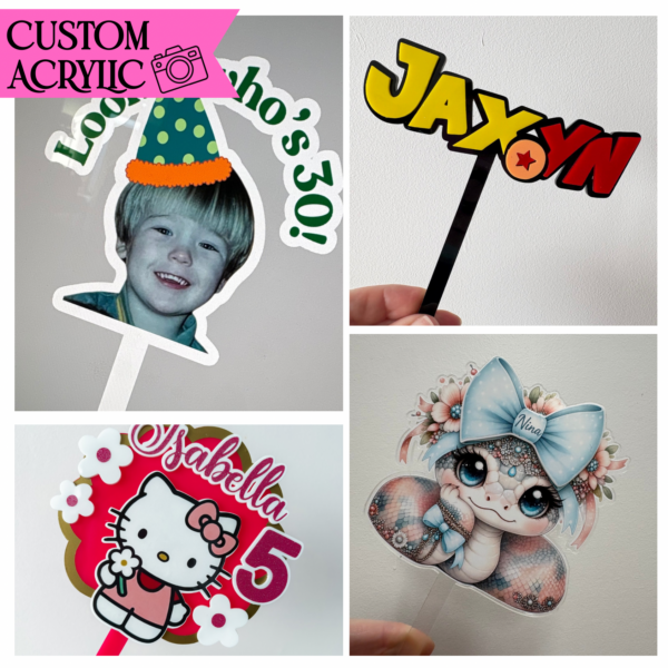 Acrylic Cake Topper | 125mm | Custom Design