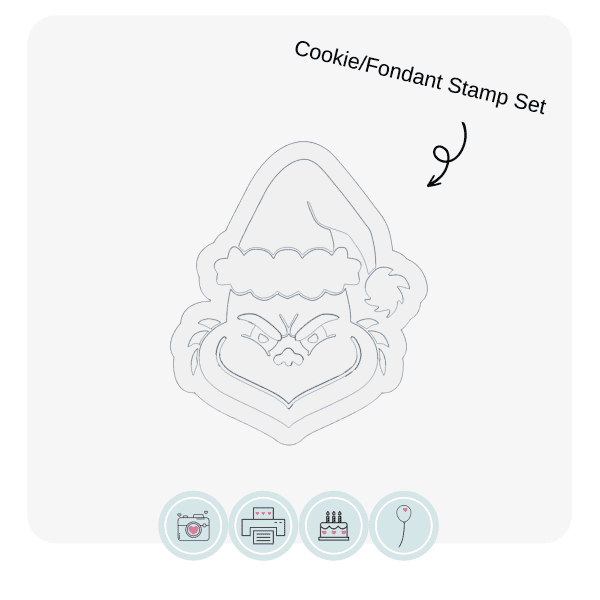 The Grinch | Fondant Cookie Stamp and Cutter