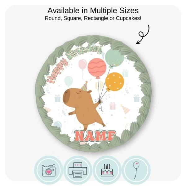 Capybara Party Cake Topper