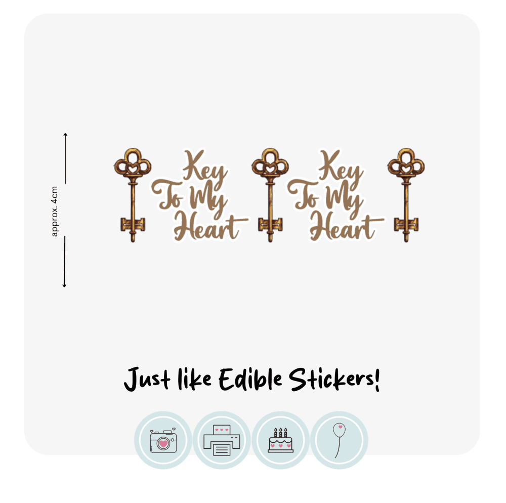 Key to my heart mini shapes | Edible Icing Images