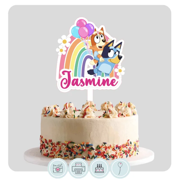 Bluey Inspired Rainbow | Acrylic Keepsake Topper