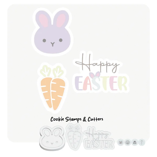 Chunky Easter Set | Fondant Cookie Stamp and Cutter