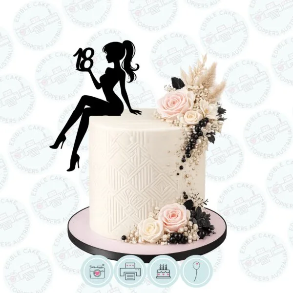 Silhouette That Girl 18 | Acrylic Cake Topper