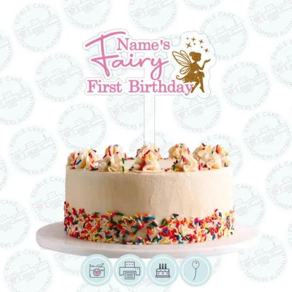 Fairy First | Acrylic Cake Topper