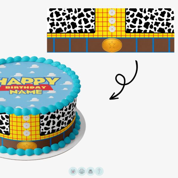 Toy Cowboy Inspired | Edible Cake Wrap