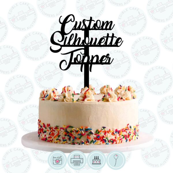 Custom Black Silhouette | Acrylic Cake Topper
