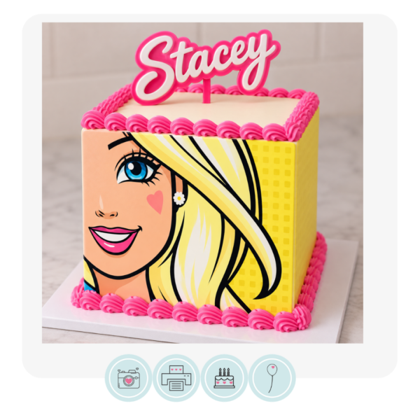 Square, Fashion Doll Headshot Edible Image