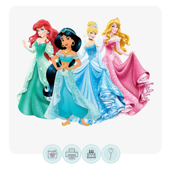Fairytale Princesses Acrylic Cake Charm Topper