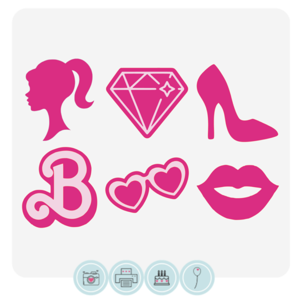 Fashion Doll Acrylic Cupcake Charm 6pc set