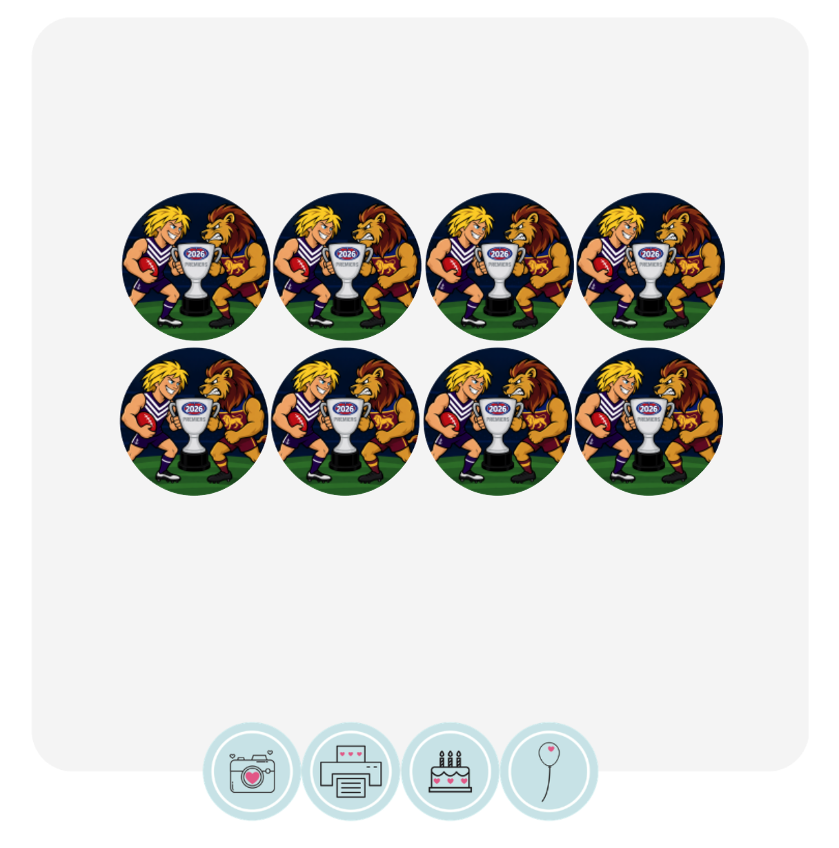 Mascot Rivals Lions v Freo Cupcake Toppers