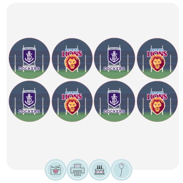 Lions v Freo Stadium Cupcake Toppers