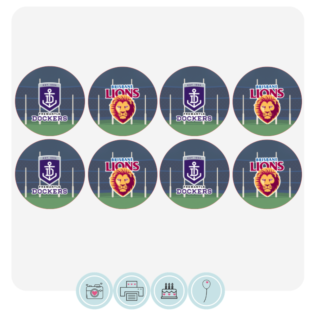 Lions v Freo Stadium Cupcake Toppers