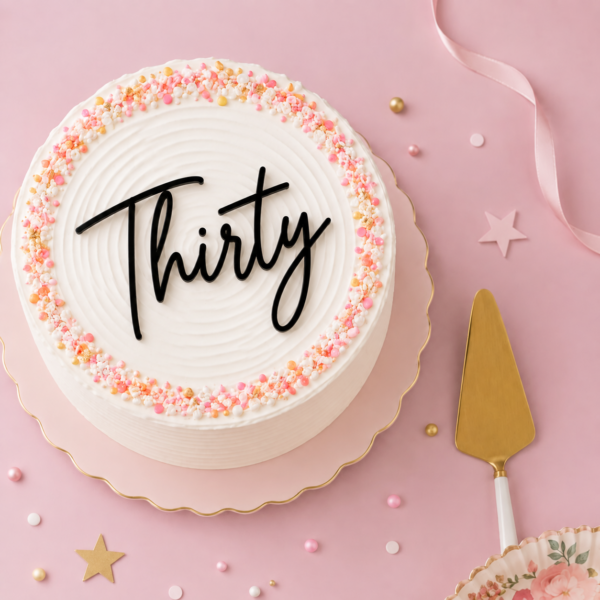 Acrylic Cake Charm | thirty