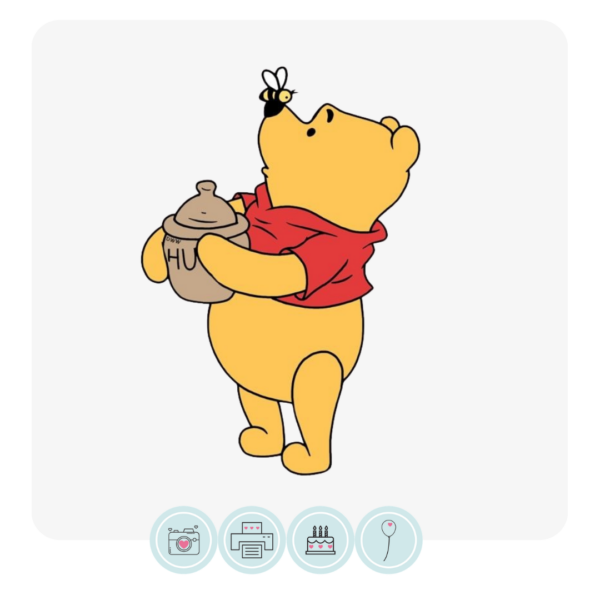 Pooh Bear Acrylic Cake Charm Topper