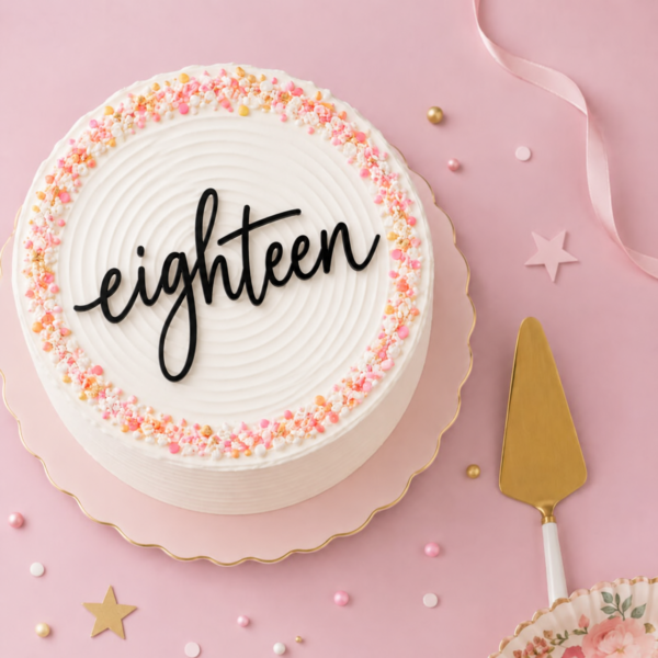Acrylic Cake Charm | eighteen
