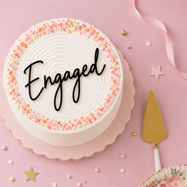 Acrylic Cake Charm | engaged