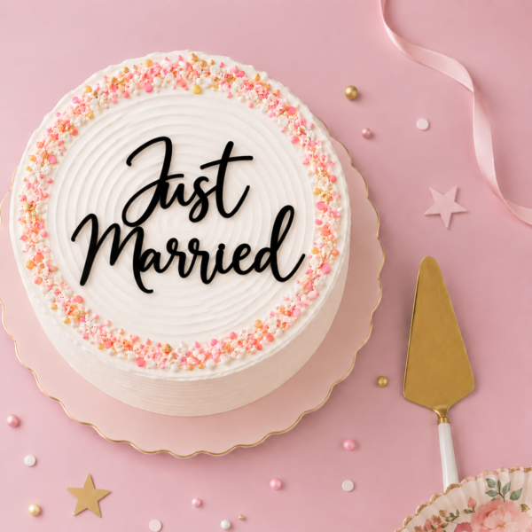 Acrylic Cake Charm | Just Married