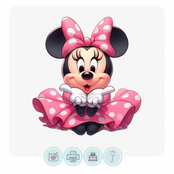 Kisses Minnie Acrylic Cake Charm Topper