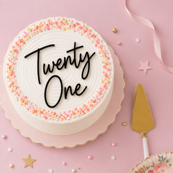 Acrylic Cake Charm | twenty one