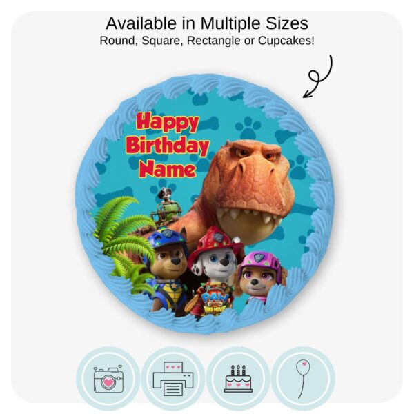 Paw Patrol Dino Inspired Movie Inspired Edible Cake Topper