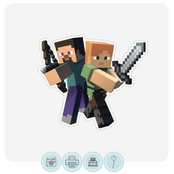 Pixel Players Acrylic Cake Charm Topper