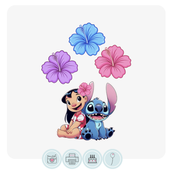 Lilo and Stitch Flower Acrylic Cake Charm Kit
